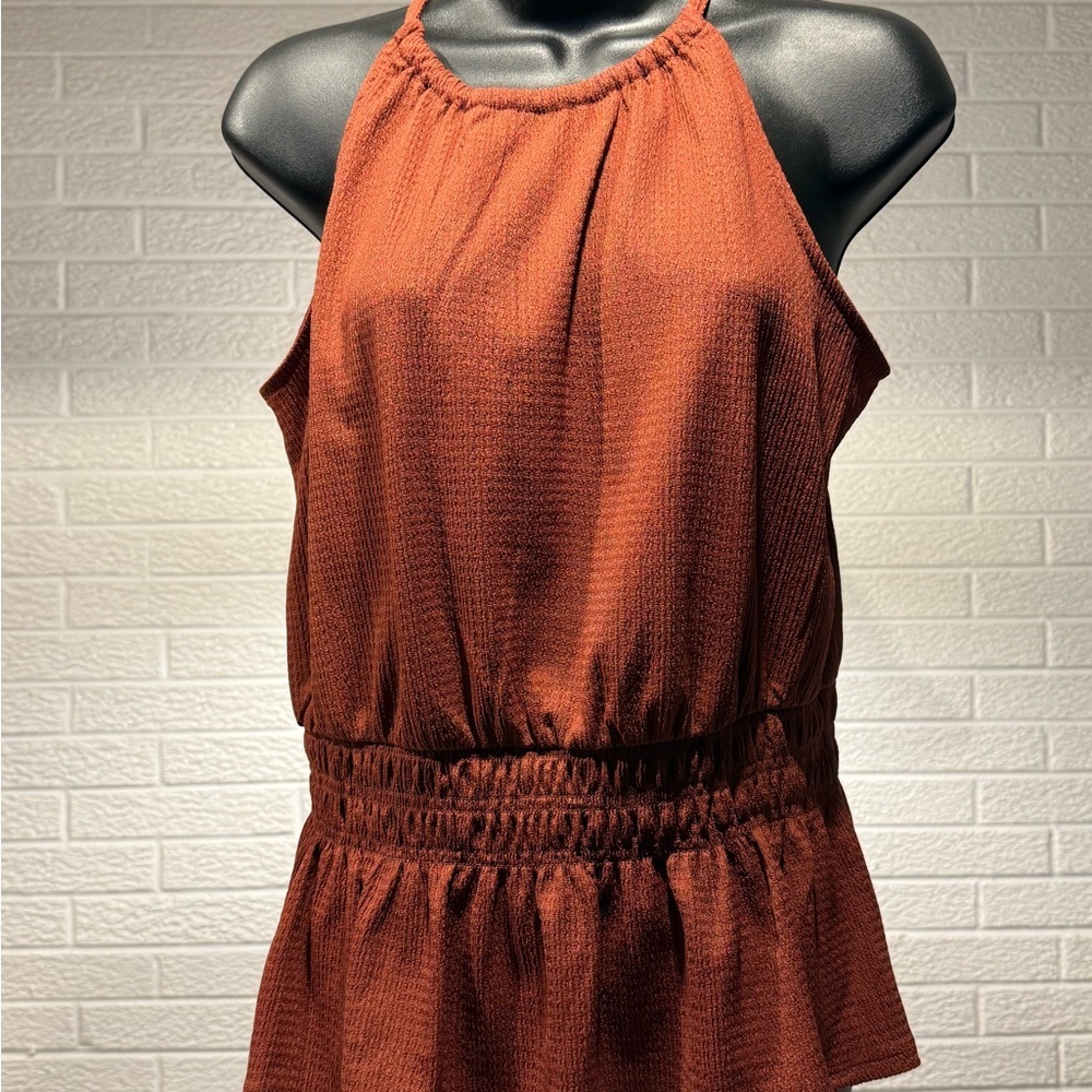 Nine West Terracotta Halter Blouse